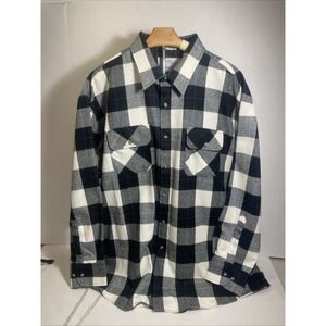 Northwest Territory 3X Men's Plaid Flannel Shirt Black White With Tags VTG 1989